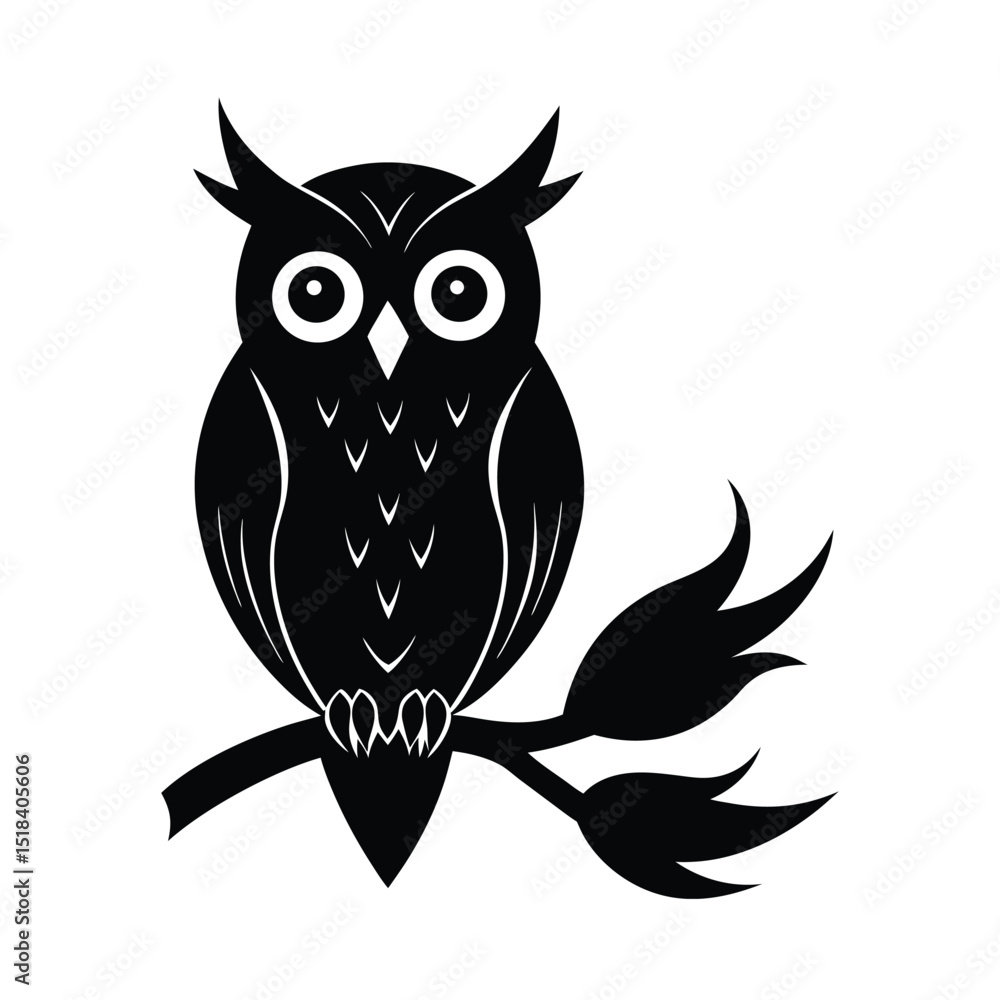 Fototapeta premium owl on white background vector illustration