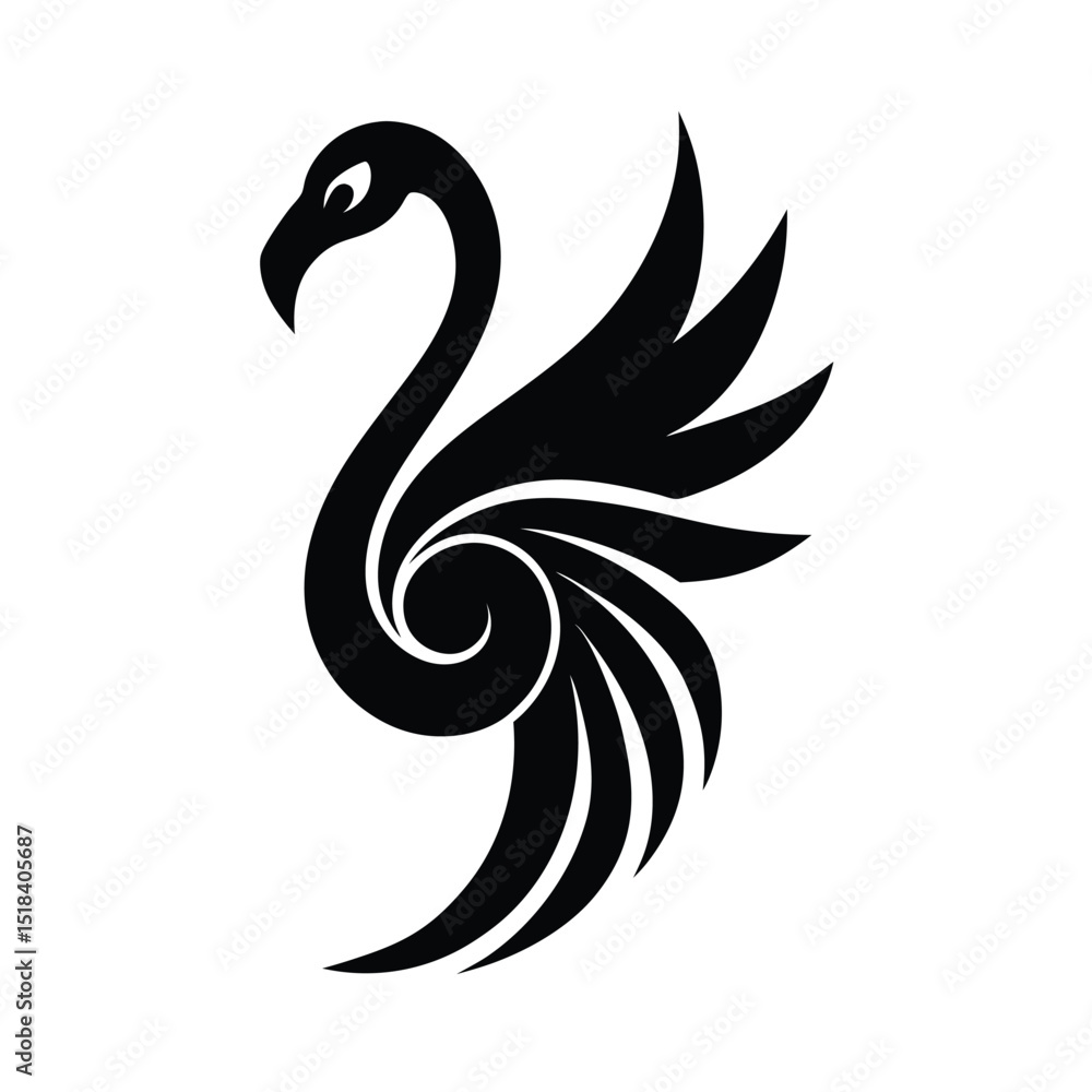 Obraz premium bird logo silhouette vector illustration