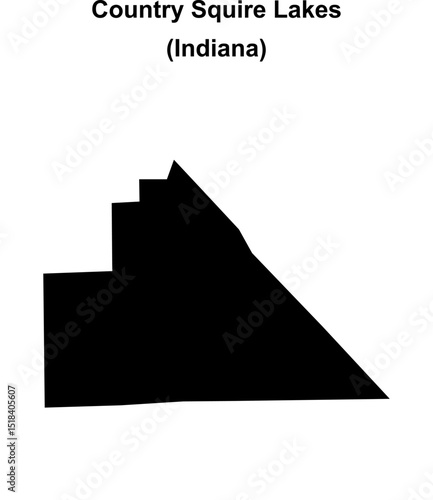Country Squire Lakes (Indiana) blank outline map