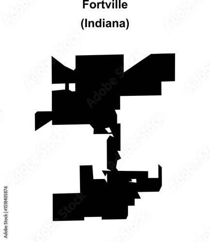 Fortville (Indiana) blank outline map