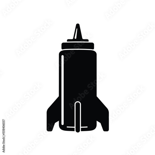 Rocket shaped sauce bottle ketchup dispenser