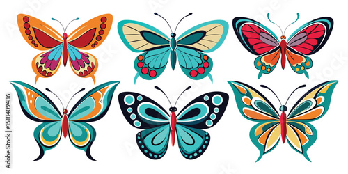 a set of Dim Flick Butterfly, Mood Drift Butterfly, Silent Prism Butterfly, Night Flare Butterfly