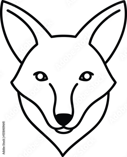 Elegant Line Art Fox Head Minimalist Vector Illustration