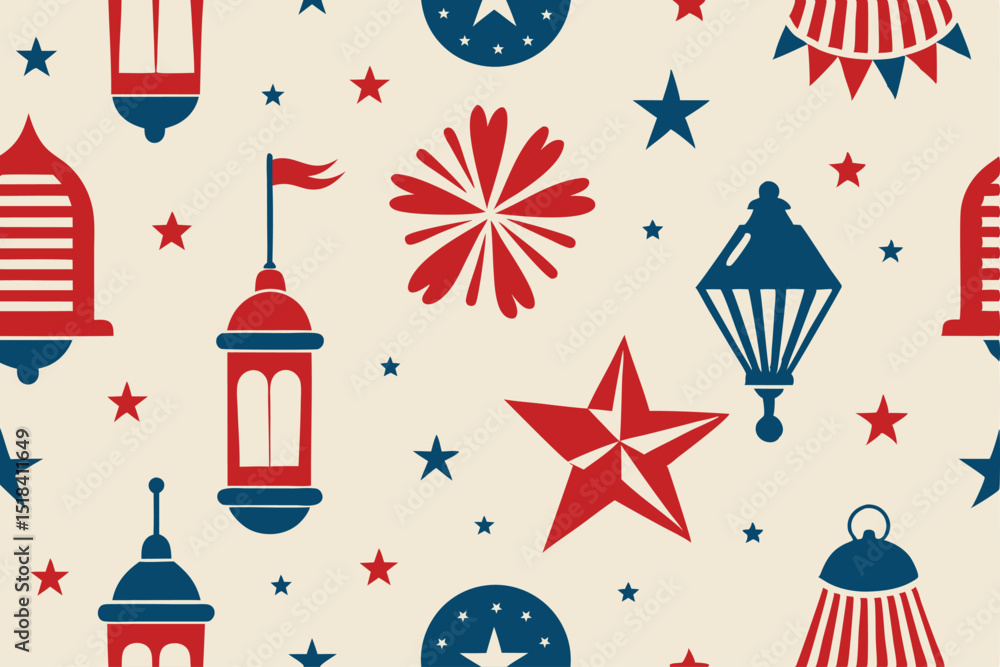Obraz premium 4th July Pattern vector design