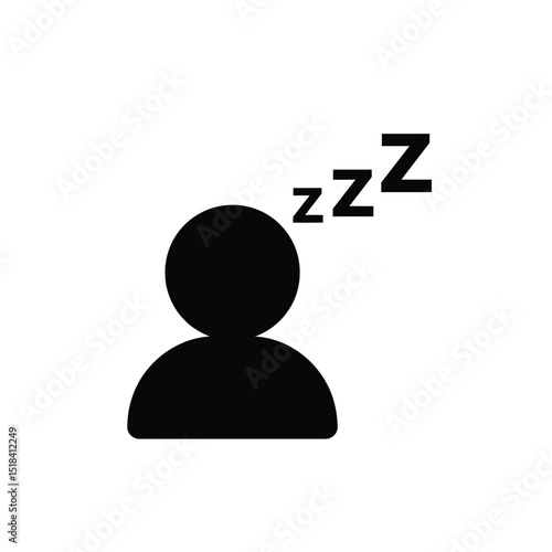 Sleeping person icon, zzz, rest, sleep mode