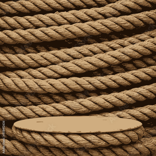 Nautical Rope Background with Platform Design Element