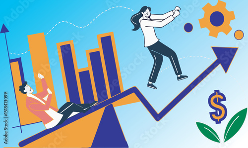 Investment and stock market volatility concept illustration.
