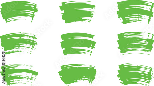 Green brushstroke elements