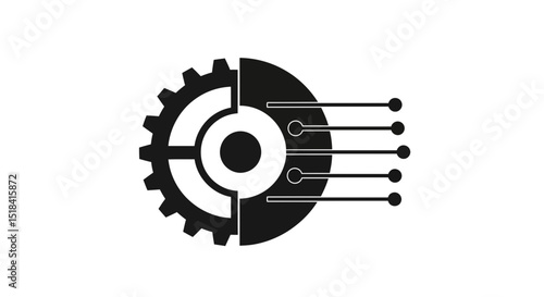 A black gear with teeth on its outer circumference and a transparent background