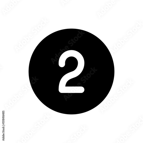 Numerical 2 number icons black color icons