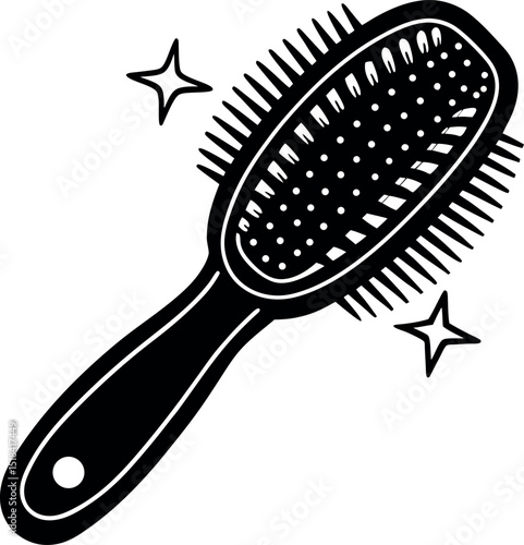 Girly Hairbrush With Sparkles In Y2K Style Shallotte on white background