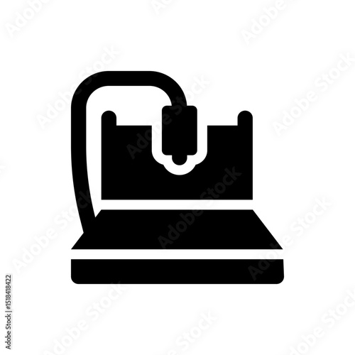 A stylized black bell icon with a clapper and two horizontal lines indicating sound or notification
