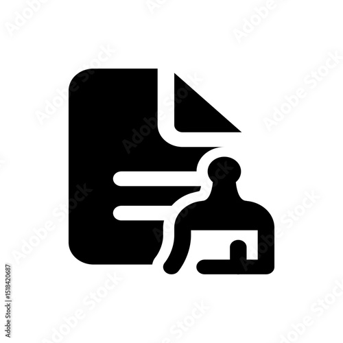Illustration of a document with horizontal lines and a user icon placed on the right side of it