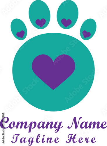 paw pet logo abstract vector