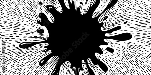 Intricate engraved abstract graffiti splash for urban art design