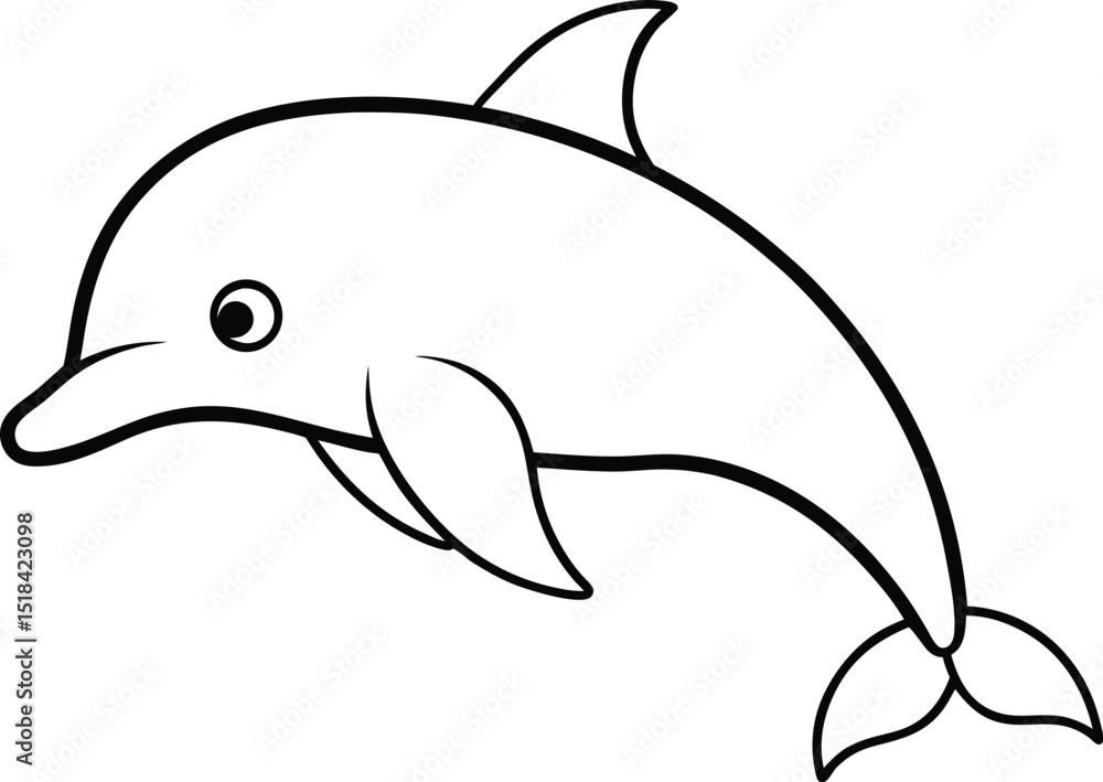 Naklejka premium porpoise icon line art vector illustration on transparent background