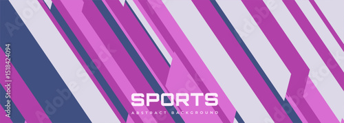 Pink and white modern sports banner design with diagonal lines. Vector abstract illustration sporty background.