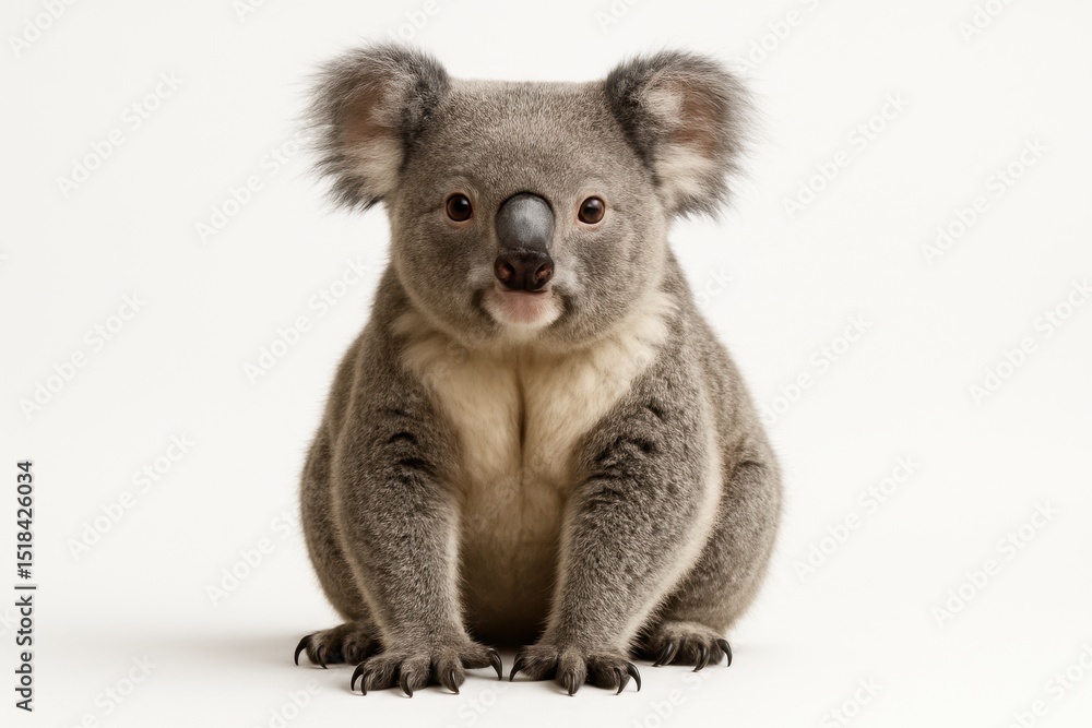 Obraz premium koala isolated on white background, front view