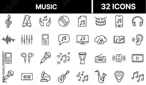 Music Icon Representing Sound, Melody, and Audio Entertainment