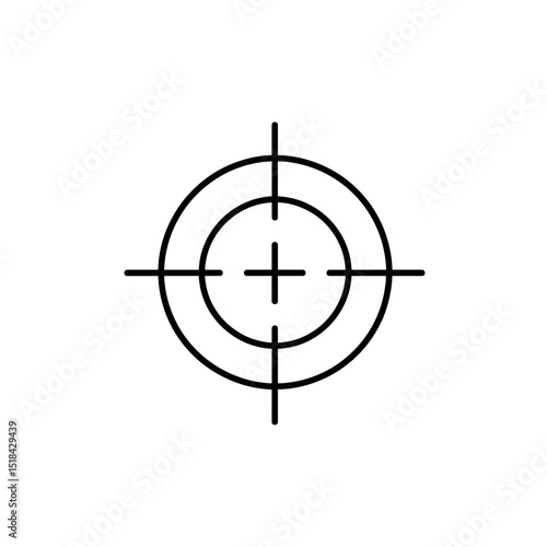 Black outline target crosshairs icon, representing aim, focus, or a scope