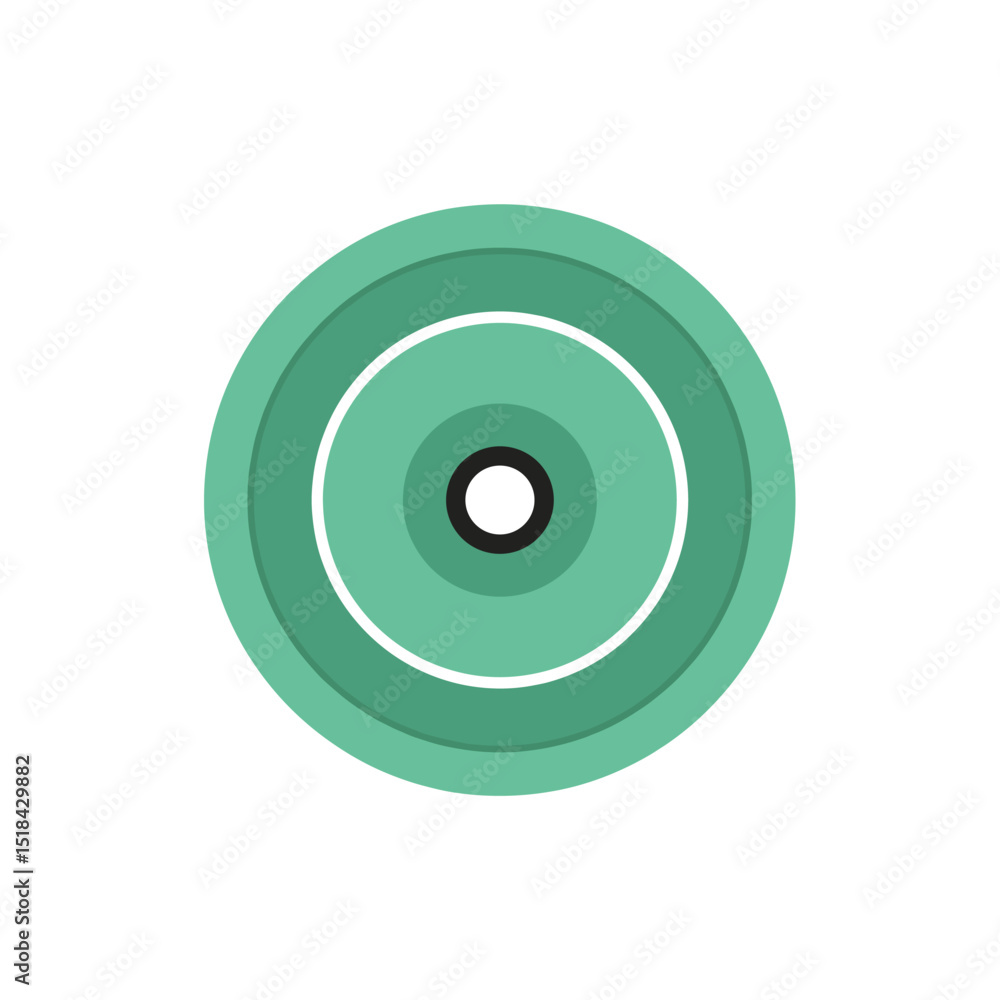 Green circular disc icon with concentric rings and a black center, resembling a CD, vinyl record, or target Green circular disc icon with concentric rings and a black center, resembling a CD, vinyl record, or target
