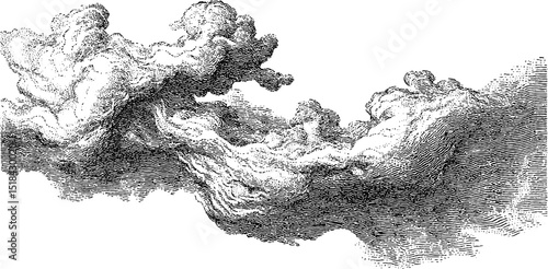 Engraved nebula cloud pattern design for art and decor
