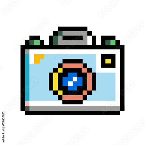 Pixelated retro camera icon

