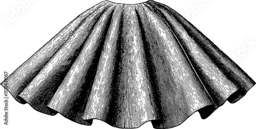 Vintage poncho design with bold engraved lines for apparel and fashion concepts