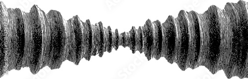 Engraved sound wave pulse pattern for audio design and visual art projects