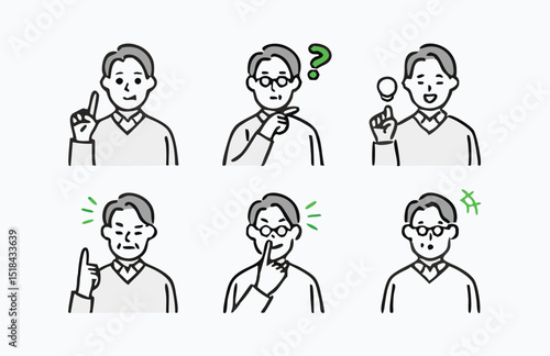 Gesture pose set for men's and women in plain clothes.  Different People Poses Set Vector Illustration. 