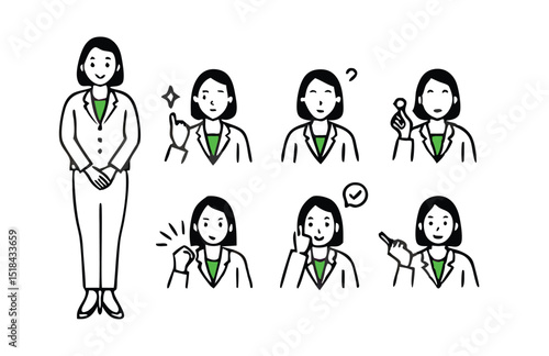 Gesture pose set for men's and women in plain clothes.  Different People Poses Set Vector Illustration. 