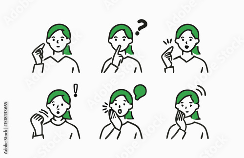 Gesture pose set for men's and women in plain clothes.  Different People Poses Set Vector Illustration. 