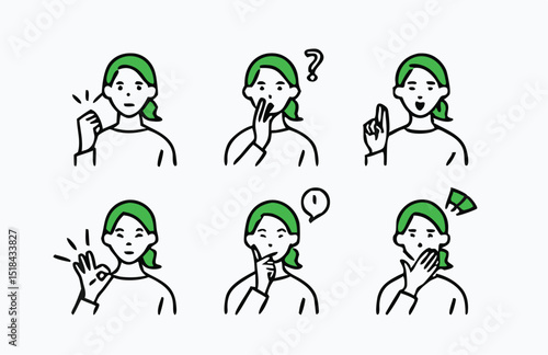 Gesture pose set for men's and women in plain clothes.  Different People Poses Set Vector Illustration. 