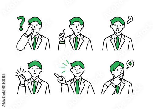 Gesture pose set for men's and women in plain clothes.  Different People Poses Set Vector Illustration. 