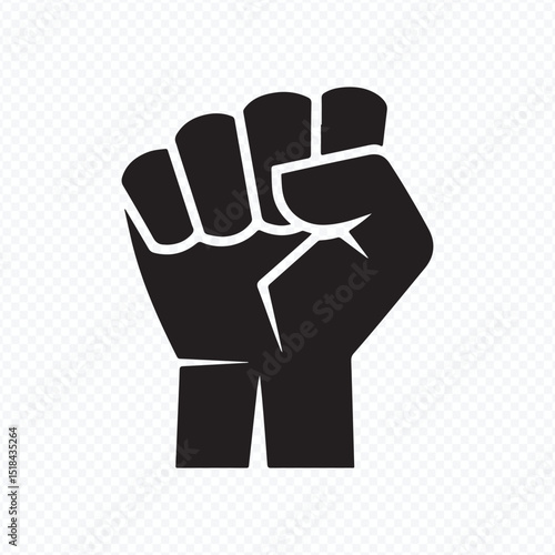 Black Power Fist Silhouette for Protest Equality and Social Justice