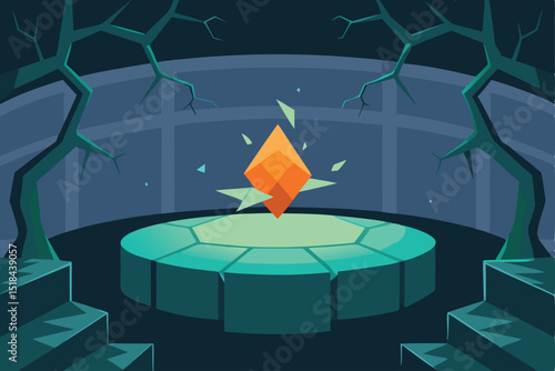 illustration of a burning candle in the dark