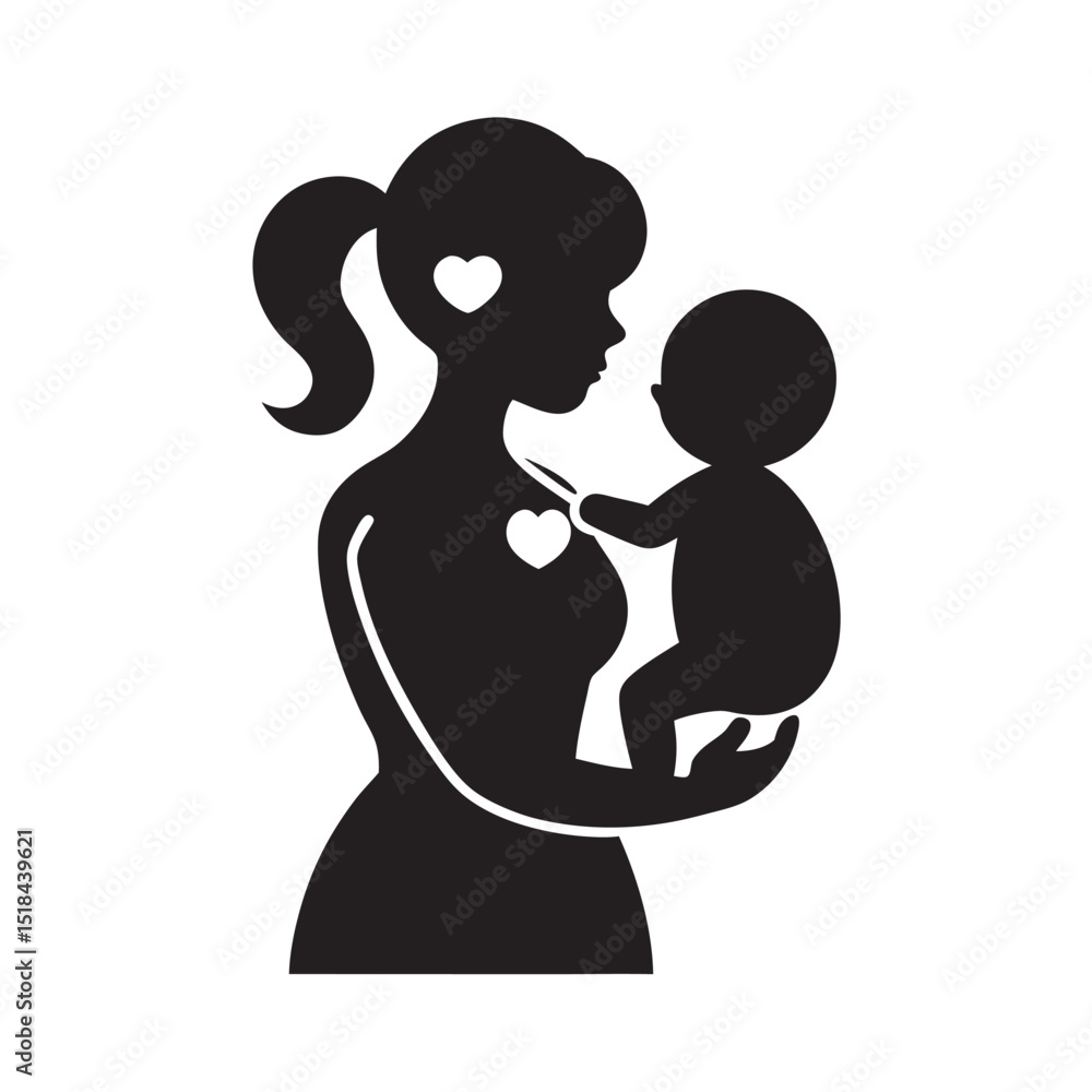 Mother Holding Baby With Loving Arms Mother Holding Baby With Loving Arms