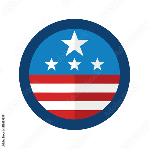 American flag circle badge patriotic design