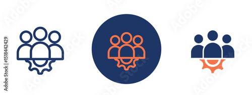 Set of 5 pixel perfect colored Hr management icon with 1 unexpanded, 1 silhouette, Icon for HR processes like hiring, onboarding, and staff management.