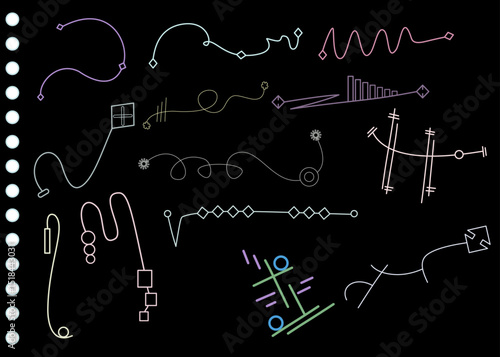 Collection of arrow line bundles with abstract curved lines. Collection bundle textured vector background with abstract line shapes, collection abstract background pattern shape