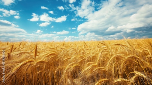 Golden Wheat Field Under a Summer Sky