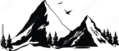 Mountain Silhouette Icon – Nature and Adventure Symbol