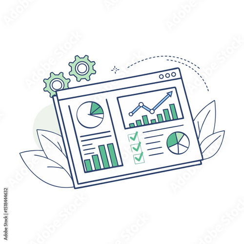 Single model metrics icon data analysis and performance monitoring