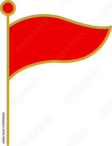 Royal flags icon set. Medieval banners and trophy luxury fantasy empty flags, medieval battle flag. Hanging fabric royal banner, pennant mockup, castle wall flags vector illustration.