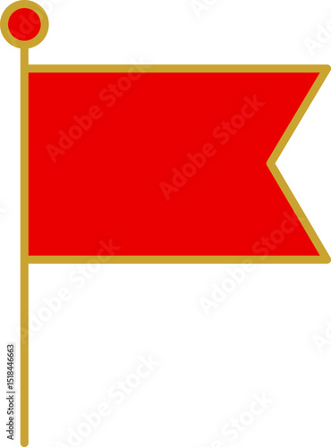 Royal flags icon set. Medieval banners and trophy luxury fantasy empty flags, medieval battle flag. Hanging fabric royal banner, pennant mockup, castle wall flags vector illustration.