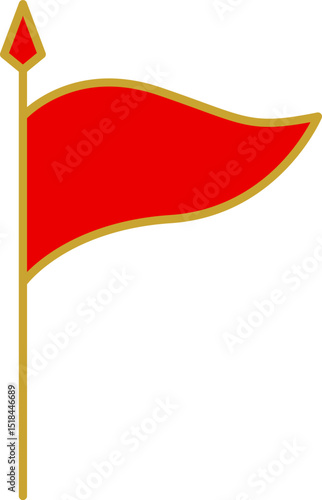 Royal flags icon set. Medieval banners and trophy luxury fantasy empty flags, medieval battle flag. Hanging fabric royal banner, pennant mockup, castle wall flags vector illustration.