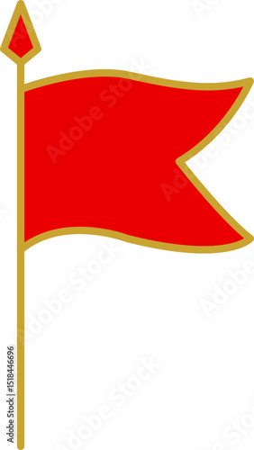 Royal flags icon set. Medieval banners and trophy luxury fantasy empty flags, medieval battle flag. Hanging fabric royal banner, pennant mockup, castle wall flags vector illustration.