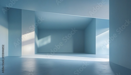 Wallpaper Mural abstract skyblue blue indoor space interior light mockup architecture background wallpaper ppt powerpoint business proposal report Torontodigital.ca
