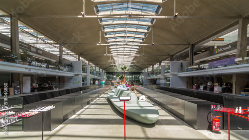 Canvas Print Inside of the Halle Freyssinet timelapse hyperlapse, a former train depot building in Paris