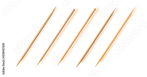 Toothpicks. hygiene and health on toothpicks white background. Vector.